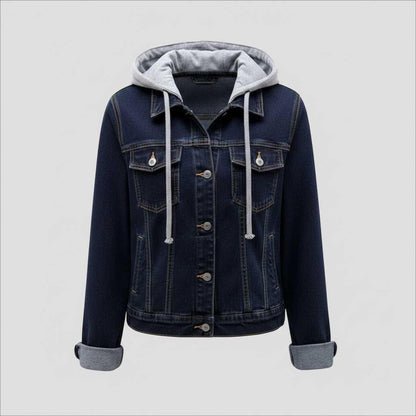 Denim Women's Jacket with Removable Hood | Casual Outerwear