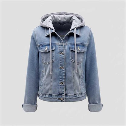 Denim Women's Jacket with Removable Hood | Casual Outerwear