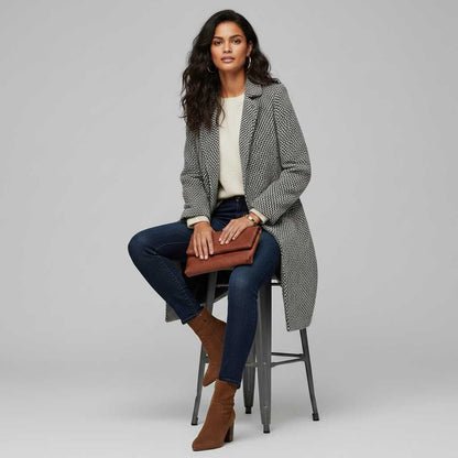 Elegant Long Wool Coat | Women's Winter Outerwear
