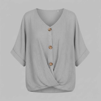 Elegant V-Neck Blouse | Women's Long Sleeve Top