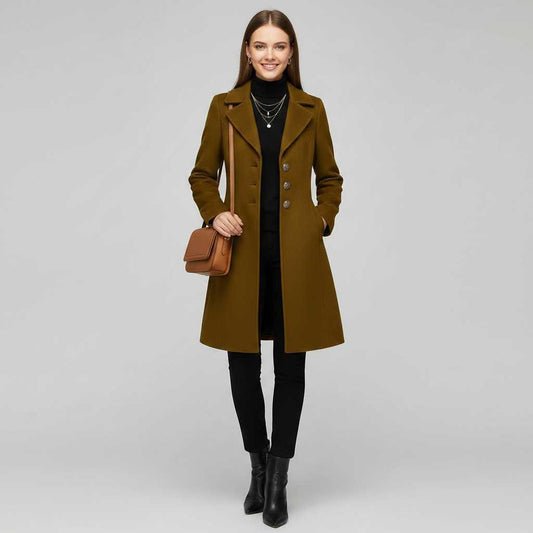 Elegant Wool Coat | Women's Winter Outerwear