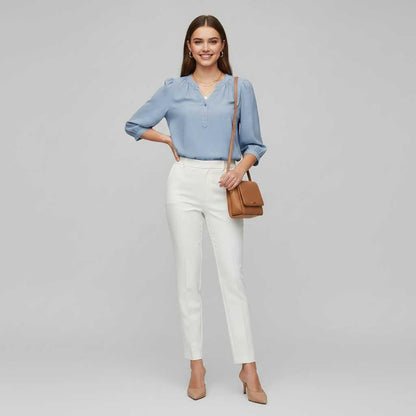 Silk Patchwork Blouse | Women's Versatile Summer Top